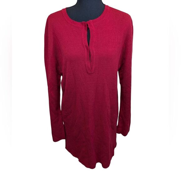 Pringle of Scotland Vintage Women Sweater Tunic Pure Wool Knit Hook & Eye Large - Picture 1 of 13